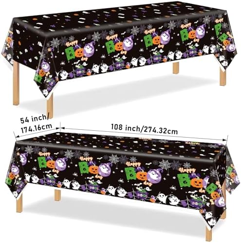 3Pcs Happy Boo Day Halloween Tablecloth for Party Decorations