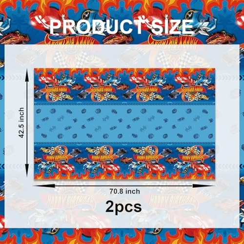 2 PCS Wheel Party Supplies Tablecloth - Hot Themed Birthday Decor