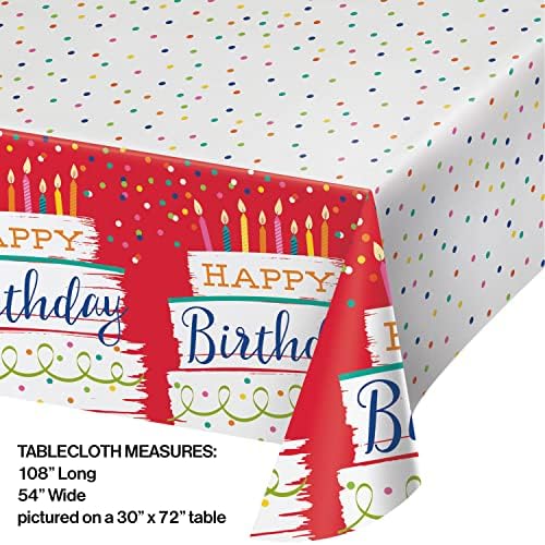 Trendware Festive Cake Happy Birthday Tablecloth Set of 3