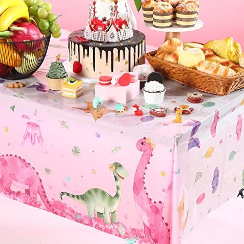 Irenare 3 Piece Pink Dinosaur Tablecloths