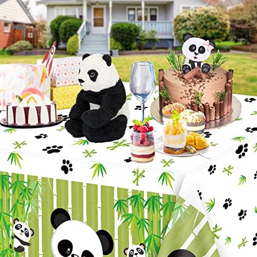 4 Pack Panda Theme Tablecloths for Birthday Parties