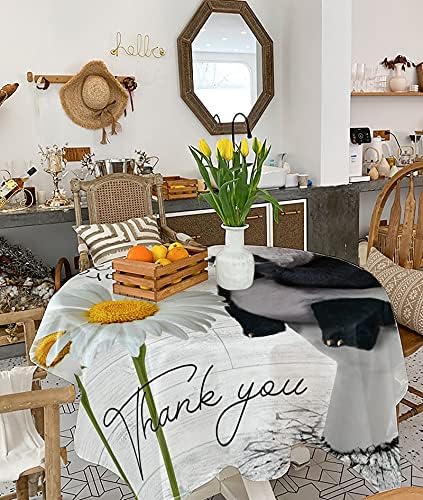 Square Tablecloth Waterproof Stainproof for Farmhouse Tables