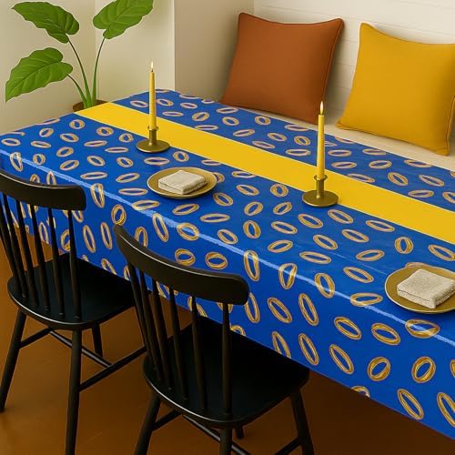 4Pcs 2in1 Gold Ring Tablecloth for Birthday Parties