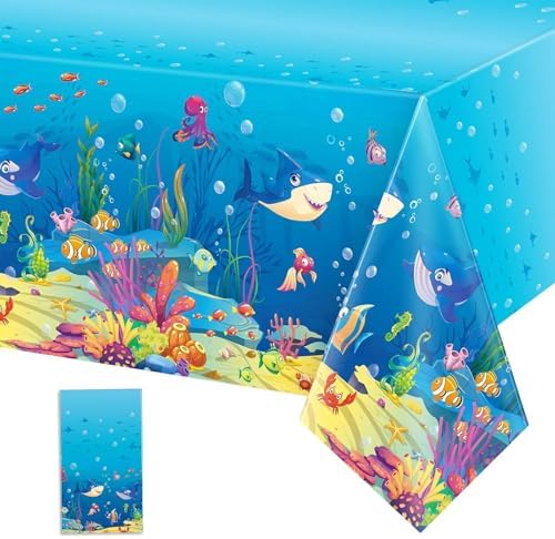 Tiamon Ocean Waves Tablecloth for Beach Party Decor