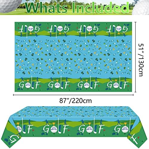 2 Pack Golf Themed Tablecloths 51x87 PE Plastic
