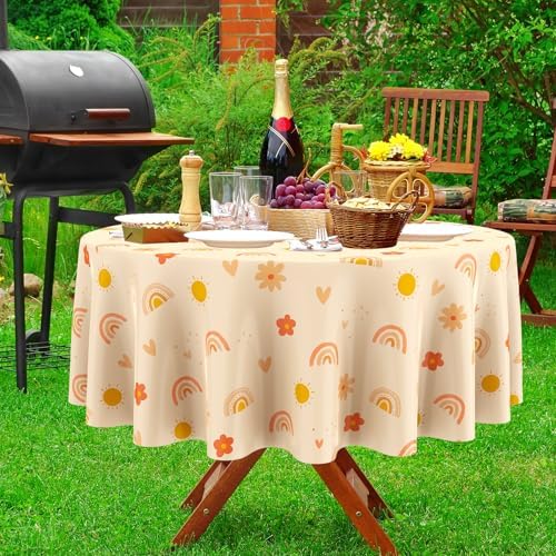 Oudain 6 Pcs Boho Sun Tablecloths for Parties
