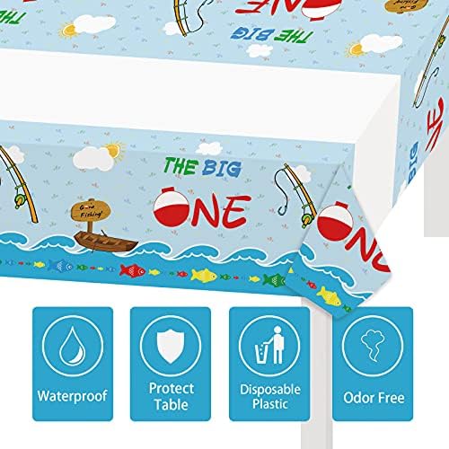 Vetwo 3pcs Gone Fishing Birthday Party Table Covers