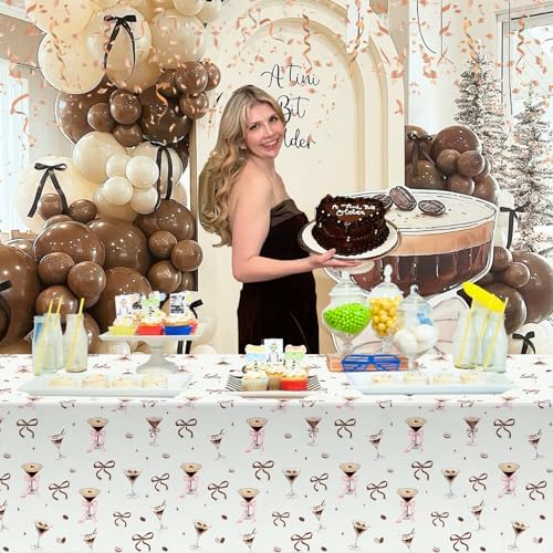 3 Pcs Espresso Martini Themed Disposable Tablecloths