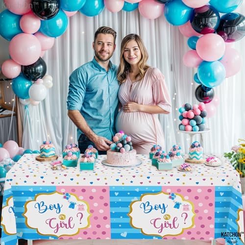 KatchOn Gender Reveal Table Cover - 108x54 Inch Pack of 3 1