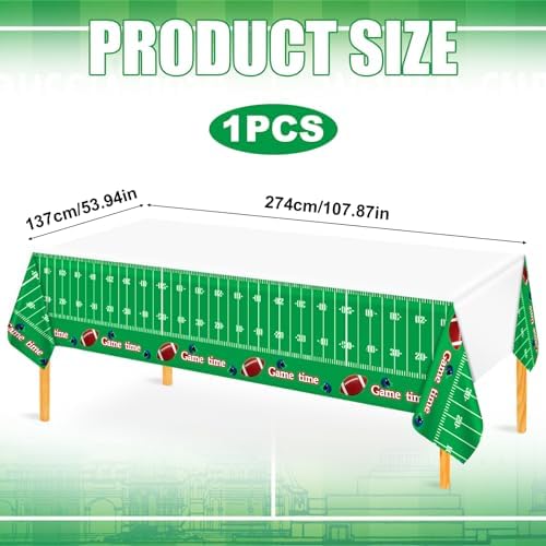 BOXOB Football Tablecloth 54x108 Inch Touchdown Party Decor
