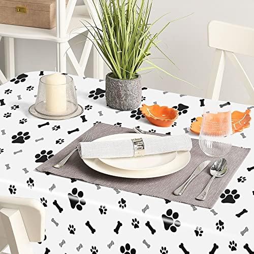 Puppy Paw Print Tablecloth for Kids Birthday Party