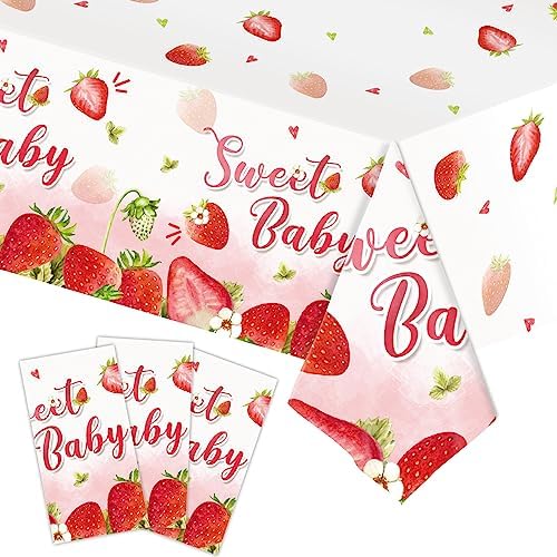 MaitianGuyou Strawberry Themed 3Pc Tablecloths