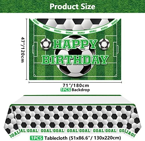 Soccer Birthday Backdrop and Tablecloth Set