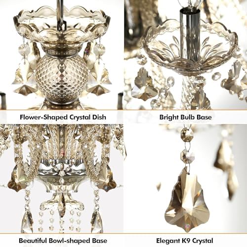 Ridgeyard 15 Light Crystal Chandelier Cognac