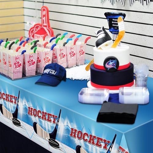 4 Pcs Hockey Tablecloths for Birthday Party Decorations