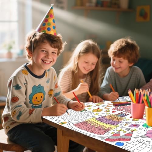 Birthday Party Giant Coloring Poster for Kids