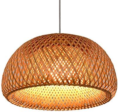 Semicircular Bamboo Woven Hanging Chandelier Modern Design