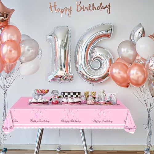 2pcs Coquette Pink Bow Tablecloth 9x45ft