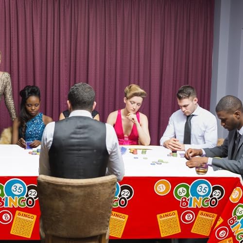 12 Pcs 108 x 54 Inch Bingo Table Covers for Parties