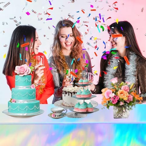 2 Pcs Iridescent Tablecloths 54x108 Party Covers
