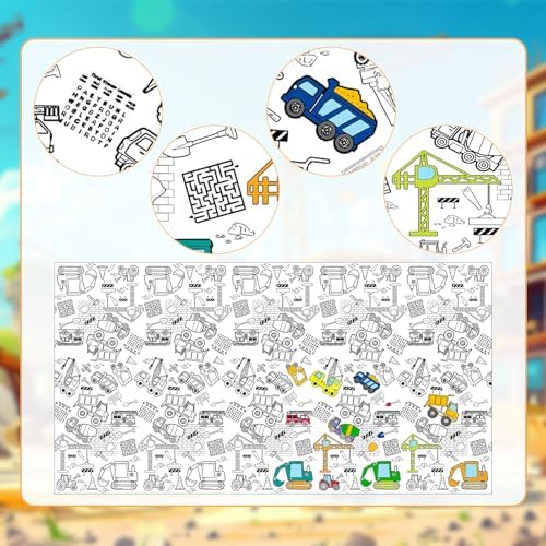 Gosknor Construction Coloring Table Cloth 102x55in