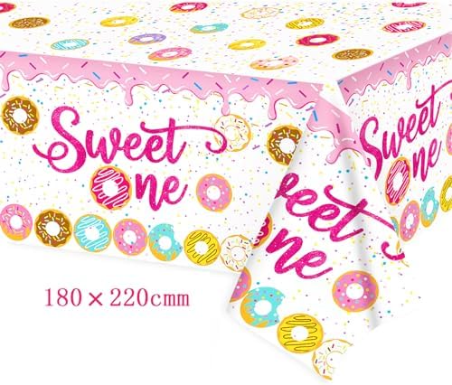 3pcs Donut Party Tablecloth 1st Birthday Decor