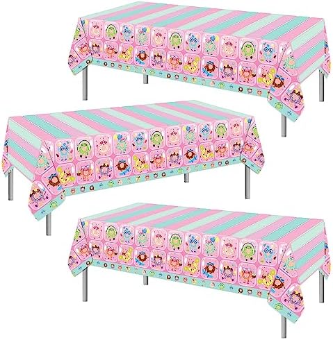 PHOGARY 3-Pack Donut Tablecloths for Kids Parties