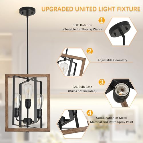 3-Light Chandelier for Entryway Modern Farmhouse Design