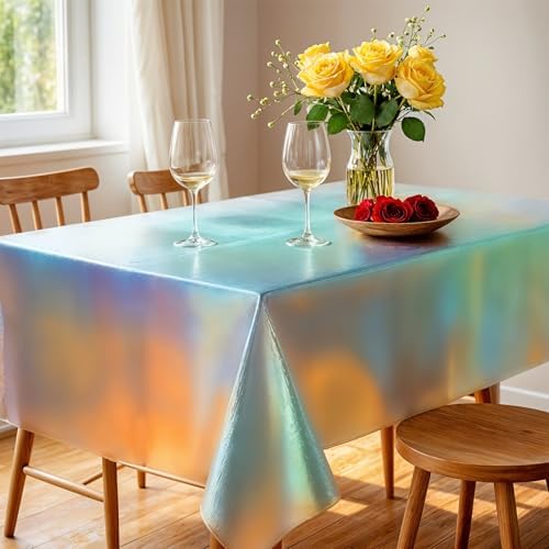 2 Pcs Iridescent Tablecloths 54x108 Party Covers