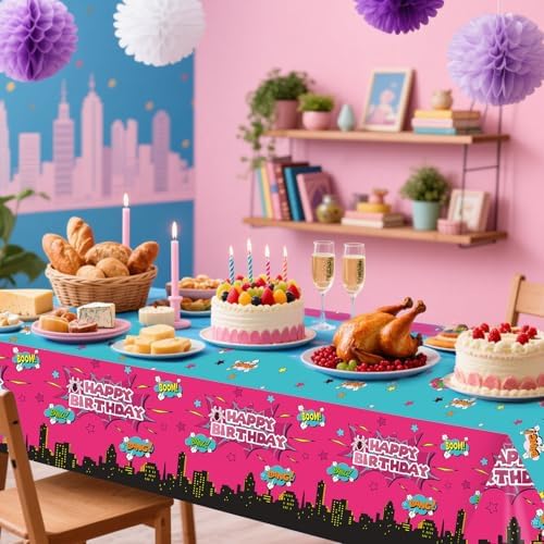 2pcs Spider Theme Tablecloth Birthday Party Decor