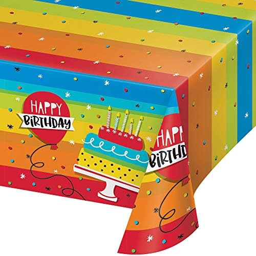 Creative Converting Hoppin Birthday Tablecover 102 In Multicolor