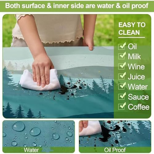 6ft Purple Picnic Table Cover with Waterproof Design