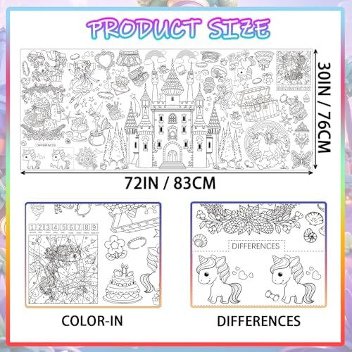 Princess Party Giant Coloring Poster 30x72 Inch
