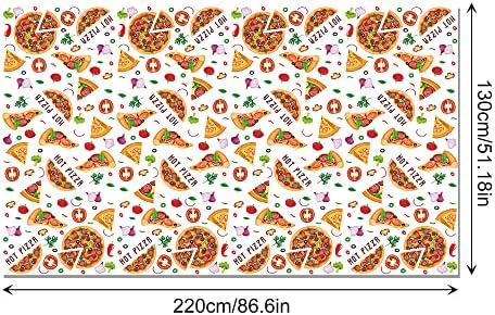 2Pcs Pizza Themed Tablecloths for Party Decoration