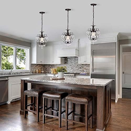 Bronze Chandelier with Acrylic Crystals 1 Light Fixture