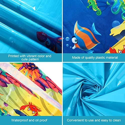 Tiamon Ocean Waves Tablecloth for Beach Party Decor