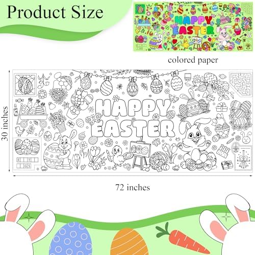 Easter Giant Coloring Poster 30x72 Inches