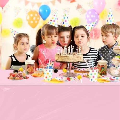 4 Pack Pink Tablecloths for Valentine Day Party