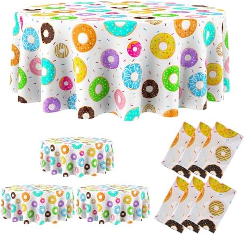 Oudain 6 Pack Donut Table Cloth 84 Inch