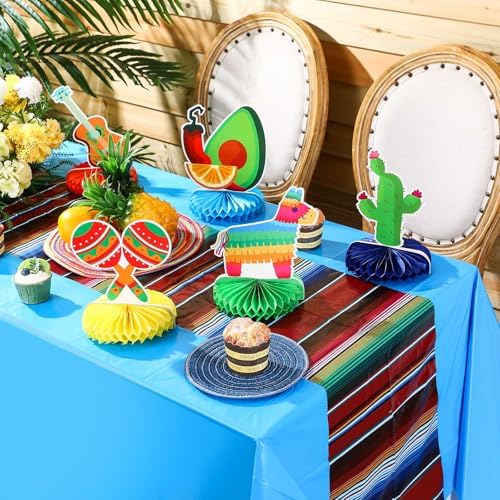 Preboun 15Pcs Mexican Fiesta Decorations Set
