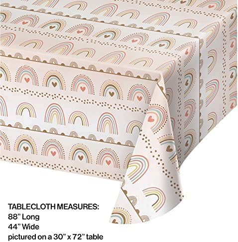 2 Pack Rainbow Boho Paper Table Cover 44x88 Inches