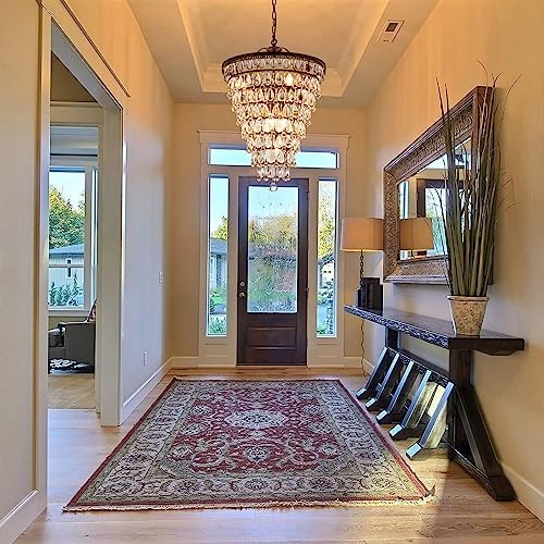 Wellmet 20 Inch Crystal Chandelier with 8 Lights