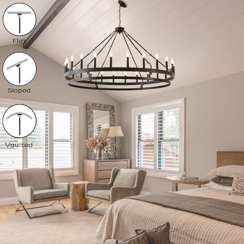 53 Inch Wagon Wheel Chandelier 24 Light Farmhouse