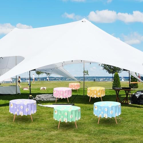 Oudain 6 Pcs Daisy Tablecloths 84 Inch Boho Floral Table Covers