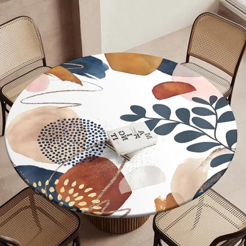 24 Round Tablecloth with Elastic Edge for Outdoor Use