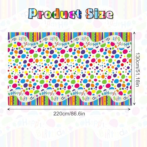 2Pcs Colorful Birthday Plastic Table Covers