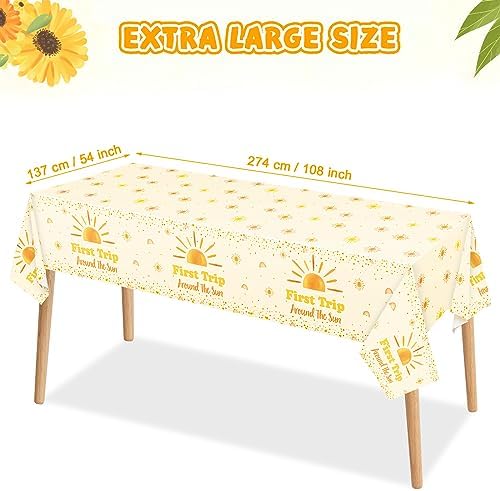 3 Piece Boho Sun Tablecloths for Birthday Party Decor