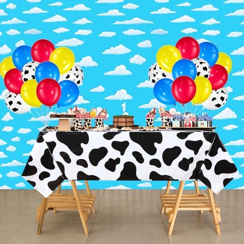 6 Pcs Plastic Rectangular Table Cover Set for Kids Birthday Party