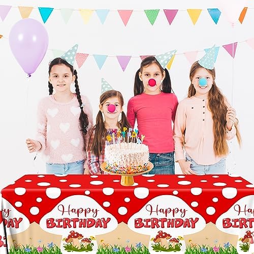 Mushroom Birthday Decorations - 3PCS Tablecloth for Parties
