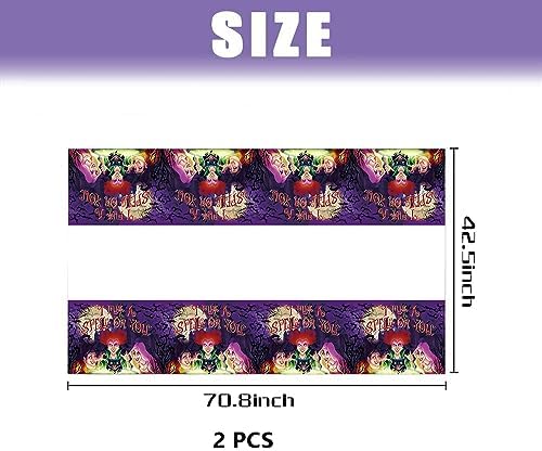 Omto 2pcs Hocus Pocus Tablecloth for Birthday Party